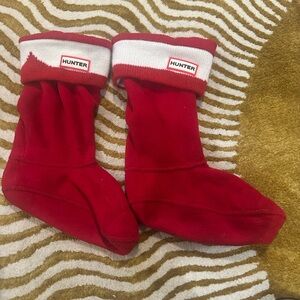 Hunter Red and White Boot Socks